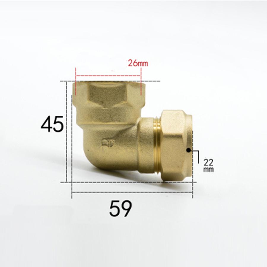 Compression Fitting Brass - Ajuste de tubo OD 22mm x